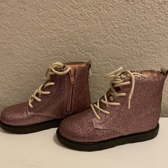 Carter’s Pink Glitter Boots Toddler Sz 11M - Picture 3 of 7